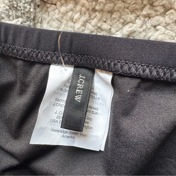 J. Crew One Piece Swimsuit bathing suit Black Ruched Bandeau strapless halter 24 - Picture 5 of 11